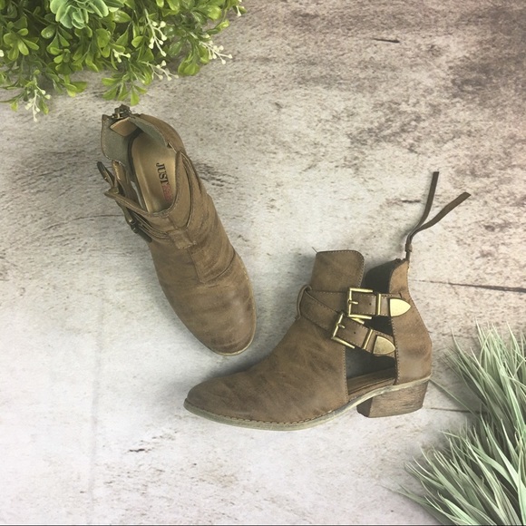 JustFab Shoes - JustFab Shaylene Brown Ankle Booties